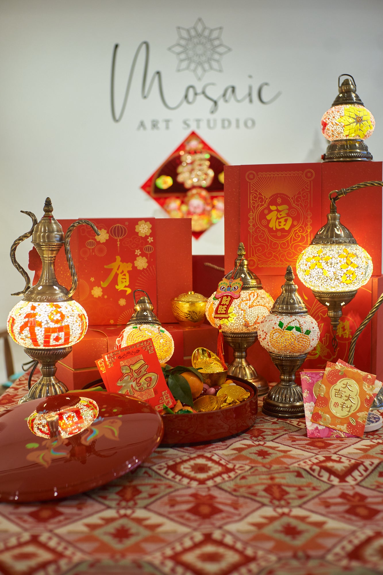 Kung Hei Fat Choy design ideas for your Turkish Mosaic Lamp on Chinese