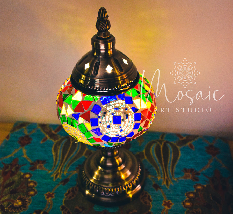 Handmade Turkish Mosaic Lamp "Colourful Circle Design) - Mosaic Art Studio HK