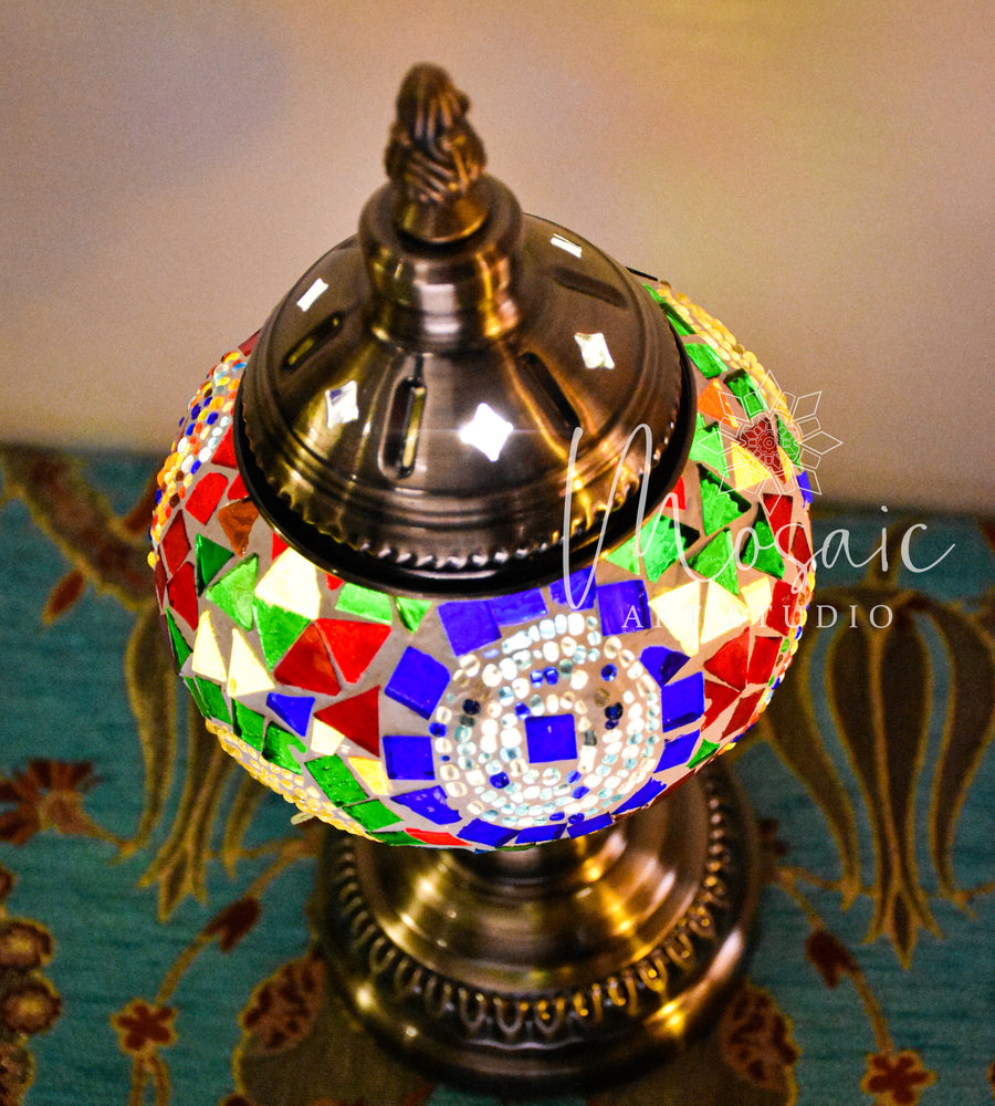 Handmade Turkish Mosaic Lamp "Colourful Circle Design) - Mosaic Art Studio HK