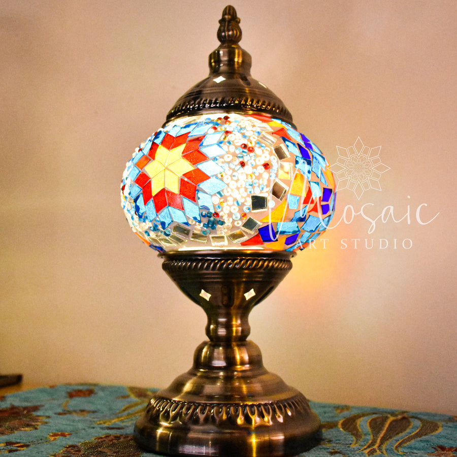 Handmade Turkish Mosaic Lamp "Summer Flower Design" - Mosaic Art Studio HK