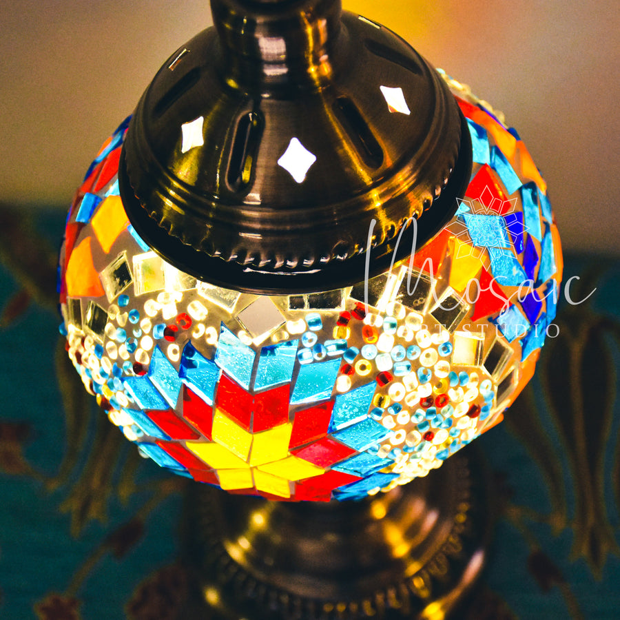 Handmade Turkish Mosaic Lamp "Summer Flower Design" - Mosaic Art Studio HK