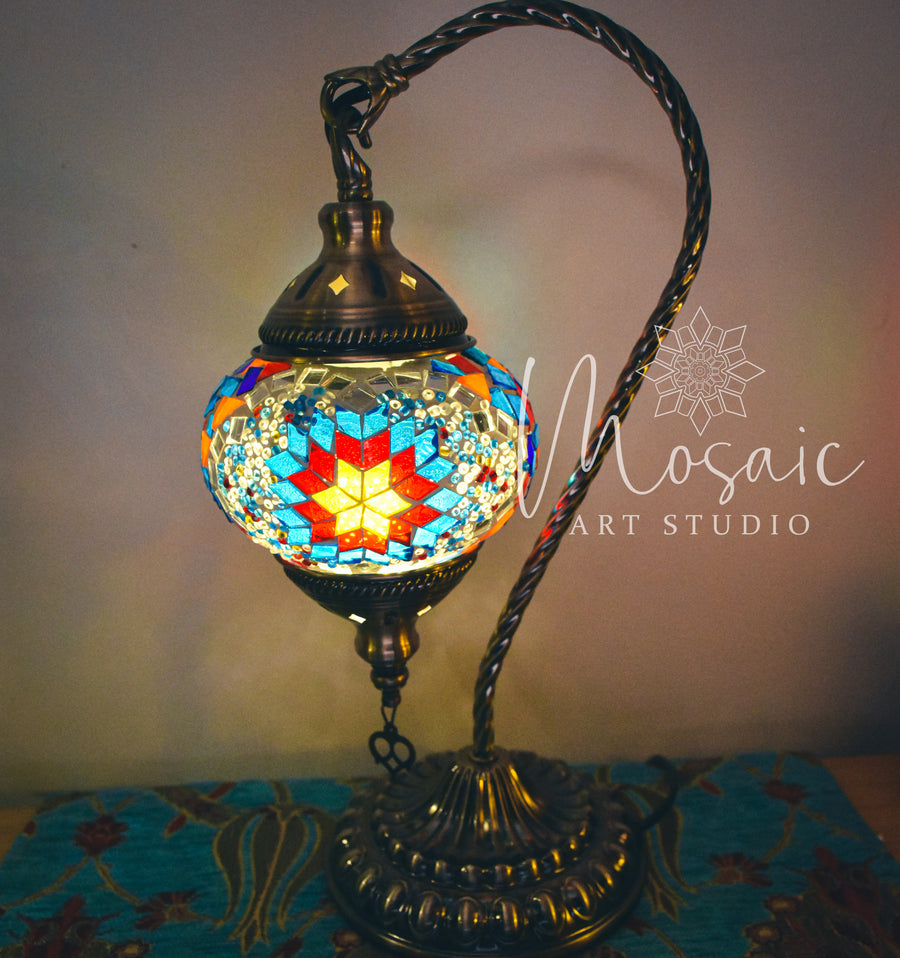 Handmade Turkish Mosaic Lamp "Summer Flower Design" - Mosaic Art Studio HK