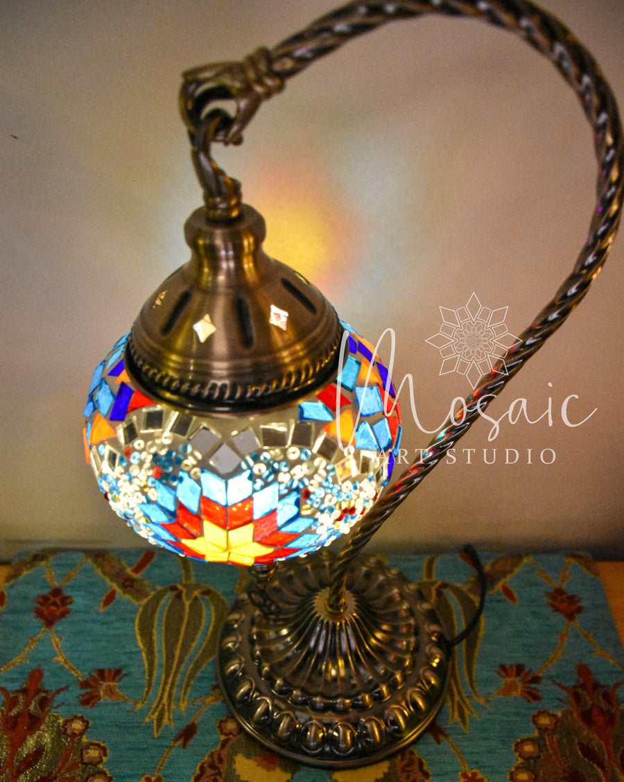 Handmade Turkish Mosaic Lamp "Summer Flower Design" - Mosaic Art Studio HK