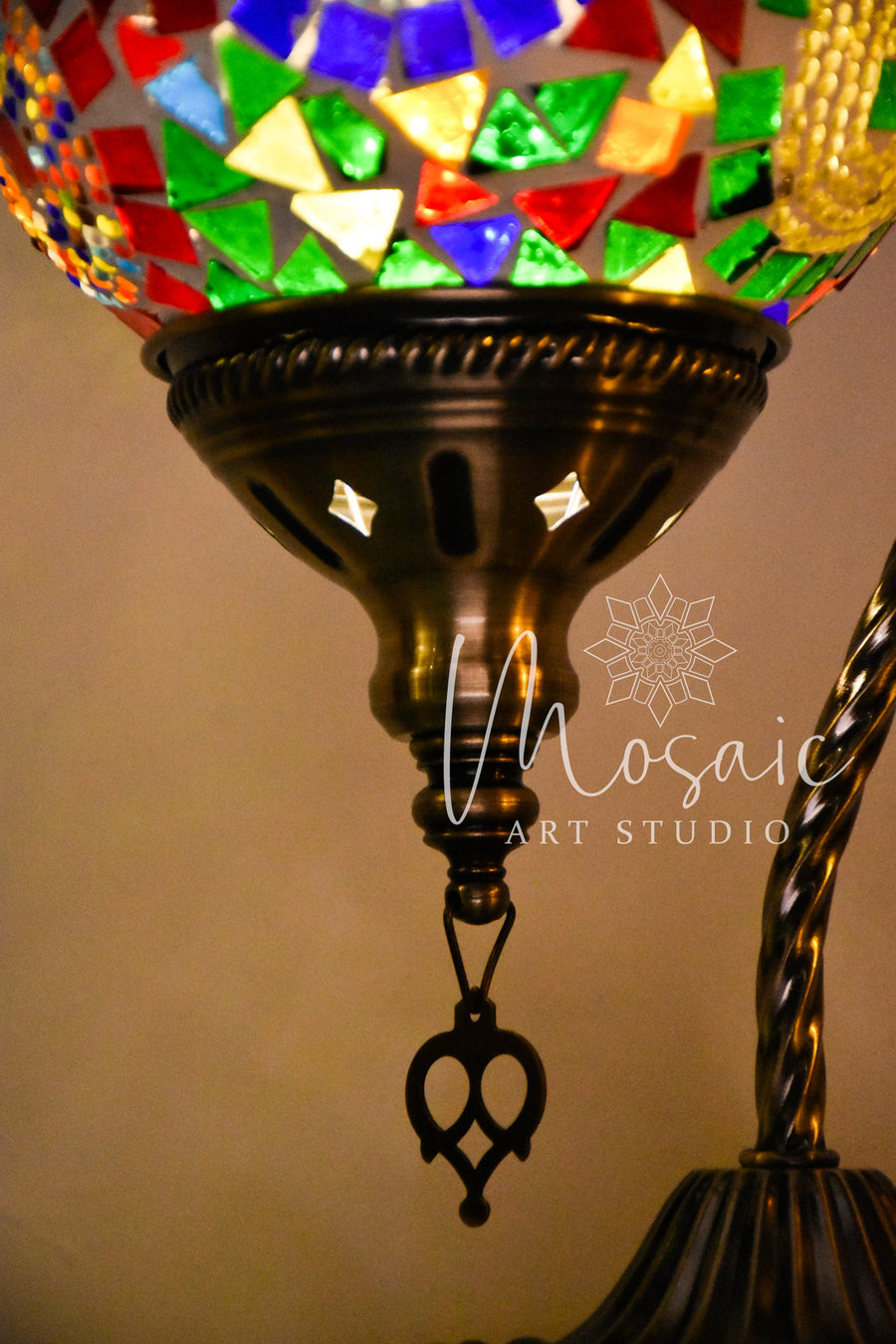 Handmade Turkish Mosaic Lamp "Colourful Circle Design) - Mosaic Art Studio HK