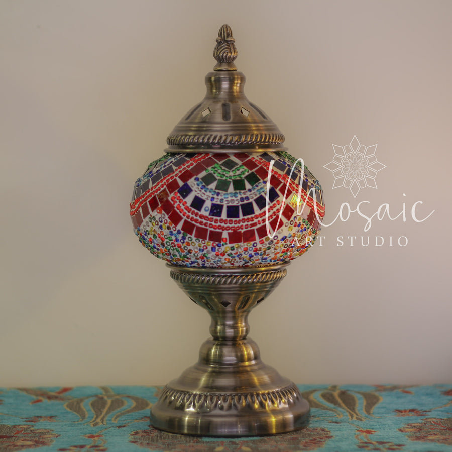 Handmade Turkish Mosaic Lamp “Colorful Wave Design” - Mosaic Art Studio HK