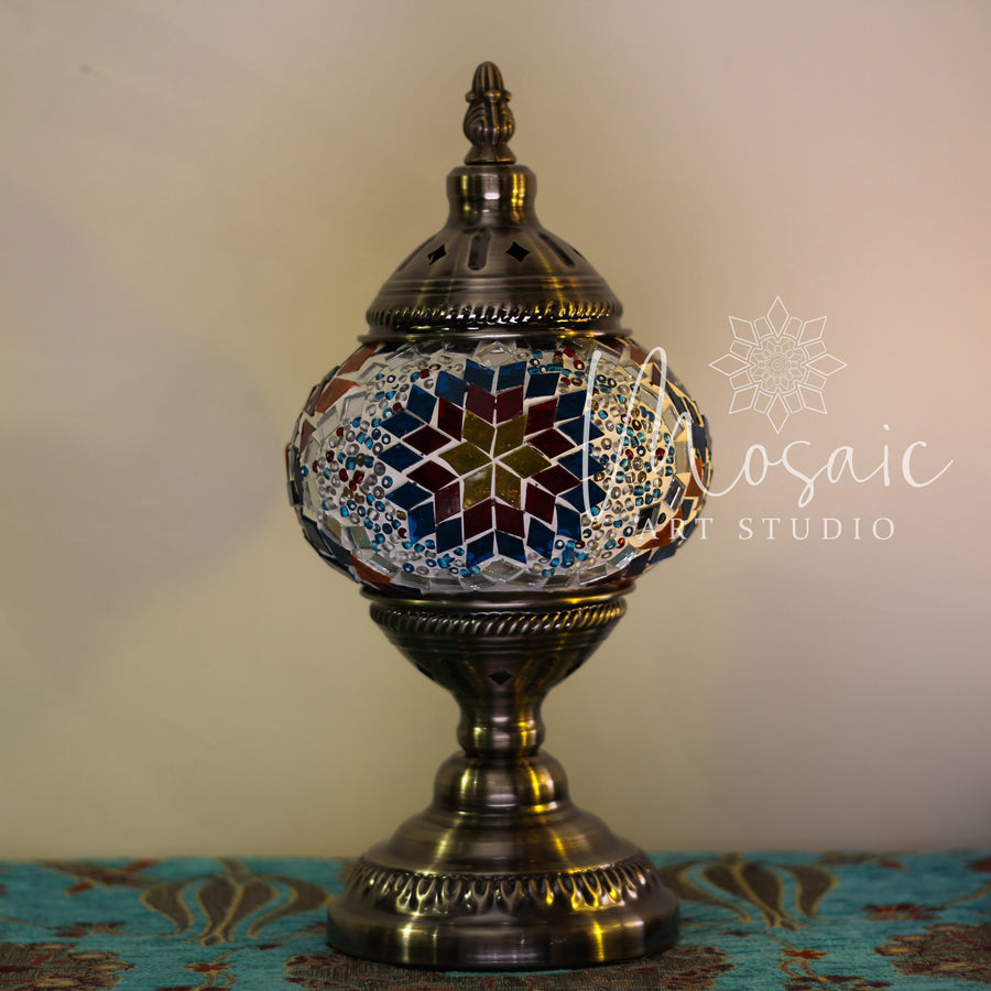 Handmade Turkish Mosaic Lamp "Summer Flower Design" - Mosaic Art Studio HK