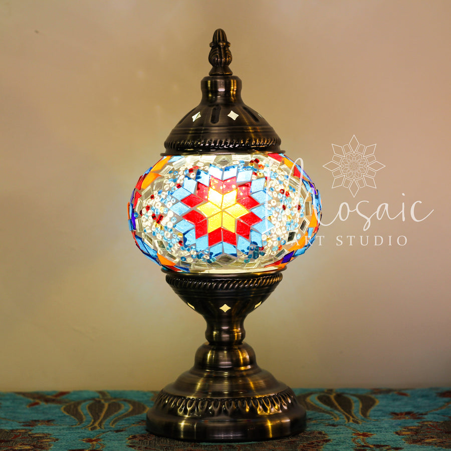 Handmade Turkish Mosaic Lamp "Summer Flower Design" - Mosaic Art Studio HK Table Lamp 檯燈