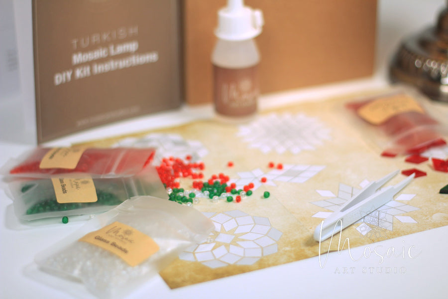 "Christmas" Mosaic Candle Holder DIY Home Kit - Mosaic Art Studio HK