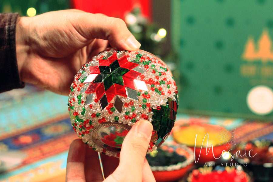 "Christmas" Mosaic Candle Holder DIY Home Kit - Mosaic Art Studio HK