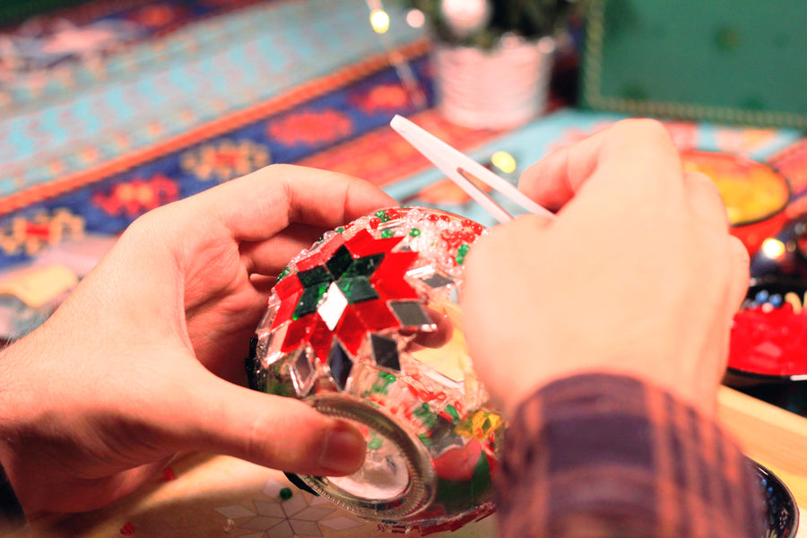 "Christmas" Turkish Mosaic Lamp DIY Kit "聖誕“土耳其馬賽克燈DIY套裝 - Mosaic Art Studio HK
