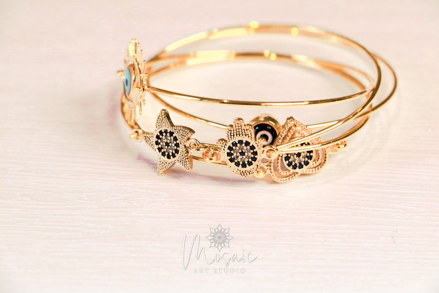 Gold Bangles - Mosaic Art Studio HK