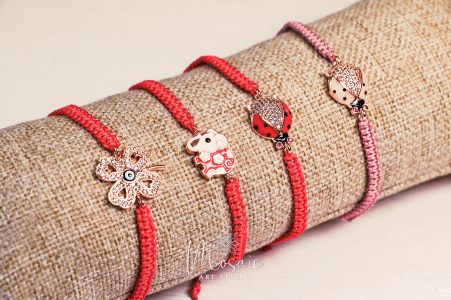 Forest adjustable bracelet - Mosaic Art Studio HK Flower / Pink